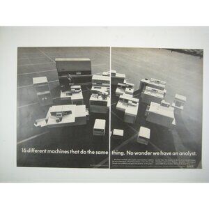 Vintage Xerox Print Ad 16 Machines Parking Lot Office Copiers Mid Century Design